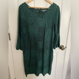 Sharagano women’s casual green flare sleeves midi dress size 12